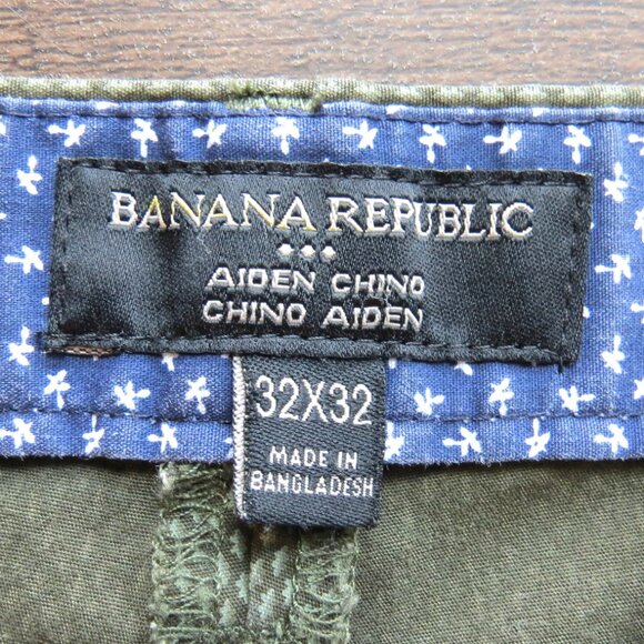 Banana Republic Aiden Chino Green Print Men's 32x32 - Picture 9 of 11